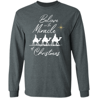 Load image into Gallery viewer, Designs by MyUtopia Shout Out:Believe in the Miracle - Ultra Cotton Long Sleeve T-Shirt,Dark Heather / S,Long Sleeve T-Shirts
