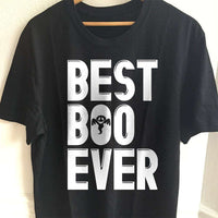 Load image into Gallery viewer, Designs by MyUtopia Shout Out:Best Boo Ever Adult Unisex Cotton Short Sleeve T-Shirt,S / Black,Adult Unisex T-Shirt

