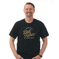 Load image into Gallery viewer, Designs by MyUtopia Shout Out:Best Father Since Personalized Adult Unisex T-Shirt
