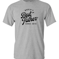 Load image into Gallery viewer, Designs by MyUtopia Shout Out:Best Father Since Personalized Adult Unisex T-Shirt,Athletic Heather / S,Adult Unisex T-Shirt
