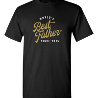 Load image into Gallery viewer, Designs by MyUtopia Shout Out:Best Father Since Personalized Adult Unisex T-Shirt,Black / S,Adult Unisex T-Shirt
