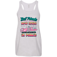Load image into Gallery viewer, Designs by MyUtopia Shout Out:Best Friends They Know How Crazy You Are Ladies Flowy Racer-back Tank Top,Vintage White / X-Small,Tank Tops
