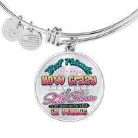 Load image into Gallery viewer, Designs by MyUtopia Shout Out:Best Friends They Know How Crazy You Are Personalized Engravable Keepsake Bangle Bracelet
