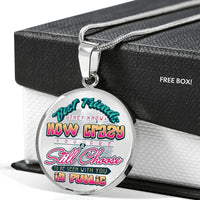 Load image into Gallery viewer, Designs by MyUtopia Shout Out:Best Friends They Know How Crazy You Are Personalized Engravable Keepsake Round Pendant Necklace
