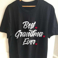 Load image into Gallery viewer, Designs by MyUtopia Shout Out:Best GrandMa Ever Adult Unisex Black T-Shirt,S / Black,Adult Unisex T-Shirt
