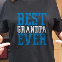 Load image into Gallery viewer, Designs by MyUtopia Shout Out:Best GrandPa Ever Adult Unisex Black T-Shirt
