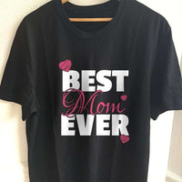 Load image into Gallery viewer, Designs by MyUtopia Shout Out:Best Mom Ever Adult Unisex T-Shirt,S / Black,Adult Unisex T-Shirt
