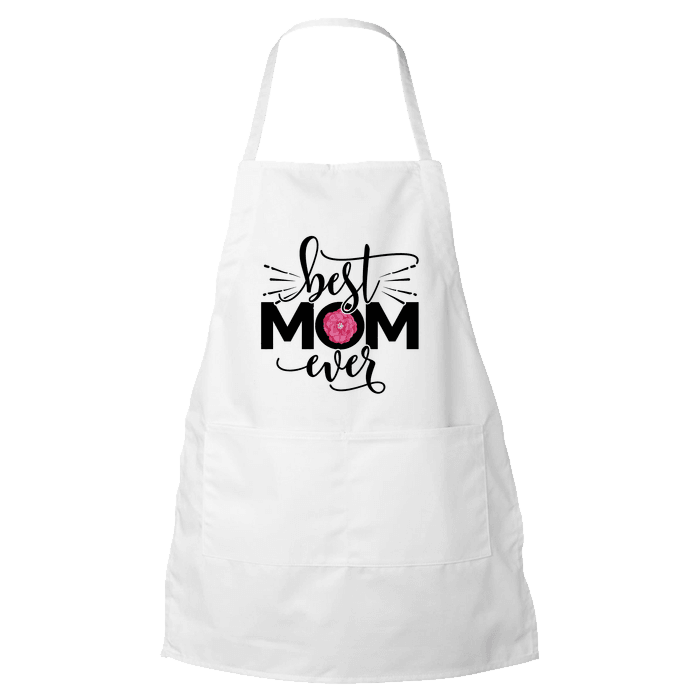Designs by MyUtopia Shout Out:Best Mom Ever Apron,White,Apron