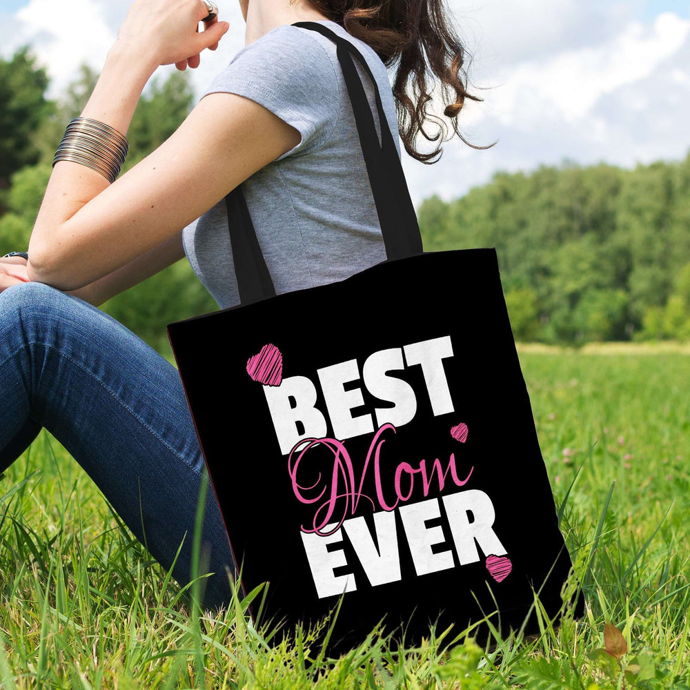 Designs by MyUtopia Shout Out:Best Mom Ever Fabric Totebag Reusable Shopping Tote