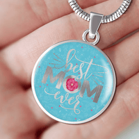 Load image into Gallery viewer, Designs by MyUtopia Shout Out:Best Mom Ever Liquid Glass Engravable Personalized Keepsake Necklace,Silver / No,Necklace
