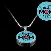 Load image into Gallery viewer, Designs by MyUtopia Shout Out:Best Mom Ever Liquid Glass Personalized Locket engravable Keepsake Necklace
