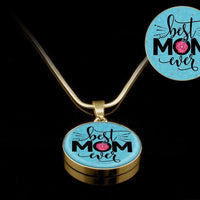 Load image into Gallery viewer, Designs by MyUtopia Shout Out:Best Mom Ever Liquid Glass Personalized Locket engravable Keepsake Necklace
