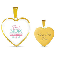 Load image into Gallery viewer, Designs by MyUtopia Shout Out:Best Mom Hands Down Engravable Keepsake Heart Necklace - White,Gold / Yes,Necklace
