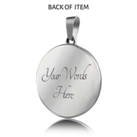Load image into Gallery viewer, Designs by MyUtopia Shout Out:Best Mom Hands Down Engravable Keepsake Round Pendant Necklace,316L Stainless Silver / Yes,Necklace
