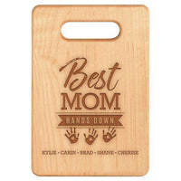 Load image into Gallery viewer, Designs by MyUtopia Shout Out:Best Mom Hands Down Mommy Personalized Maple Laser Engraved Cutting Board,6″ X 9″ / Maple,Cutting Board
