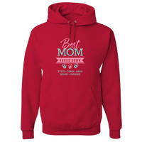 Load image into Gallery viewer, Designs by MyUtopia Shout Out:Best Mom Hands Down Personalized Adult Hoodie,True Red / S,Pullover Hoodie

