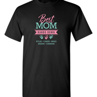Load image into Gallery viewer, Designs by MyUtopia Shout Out:Best Mom Hands Down Personalized Adult Unisex T-Shirt,Black / S,Adult Unisex T-Shirt
