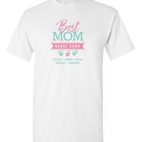 Load image into Gallery viewer, Designs by MyUtopia Shout Out:Best Mom Hands Down Personalized Adult Unisex T-Shirt,White / S,Adult Unisex T-Shirt
