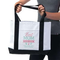 Load image into Gallery viewer, Designs by MyUtopia Shout Out:Best Mom Hands Down Personalized Canvas Totebag Gym / Beach / Pool Gear Bag
