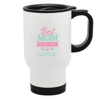 Load image into Gallery viewer, Designs by MyUtopia Shout Out:Best Mom Hands Down Personalized with Kid&#39;s Names 14 oz Stainless Steel Travel Coffee Mug w. Twist Close Lid
