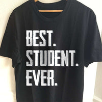 Load image into Gallery viewer, Designs by MyUtopia Shout Out:Best Student Ever Adult Unisex Black T-Shirt,S / Black,Adult Unisex T-Shirt
