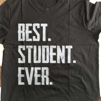 Load image into Gallery viewer, Designs by MyUtopia Shout Out:Best Student Ever Adult Unisex Black T-Shirt
