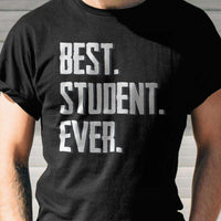 Load image into Gallery viewer, Designs by MyUtopia Shout Out:Best Student Ever Adult Unisex Black T-Shirt
