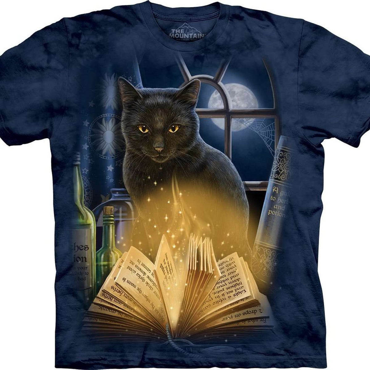 Bewitched Black Cat Wizardy Magical Spellbook By The Mountain Tee Shir |  Designs by MyUtopia Shout Out