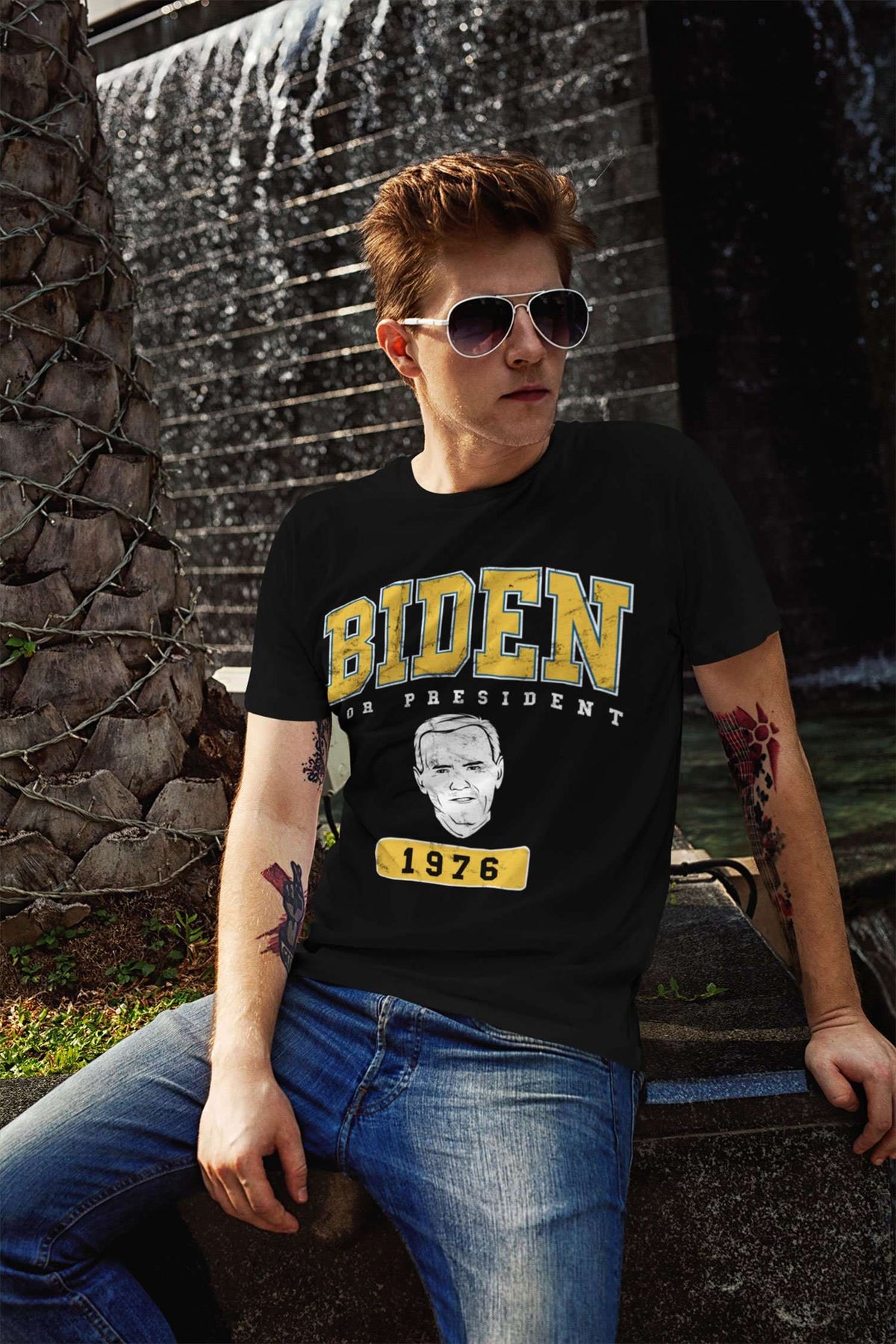 Designs by MyUtopia Shout Out:Biden For President Unisex Jersey Short-Sleeve T-Shirt