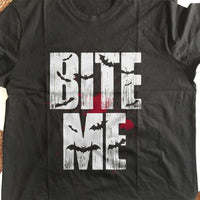 Load image into Gallery viewer, Designs by MyUtopia Shout Out:Bite Me Adult Unisex Black T-Shirt
