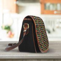 Load image into Gallery viewer, Designs by MyUtopia Shout Out:Bitmap Fruit all over print Canvas Saddlebag Style Crossbody Purse
