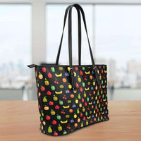 Load image into Gallery viewer, Designs by MyUtopia Shout Out:Bitmap Fruit All Over Print Faux Leather Totebag Purse
