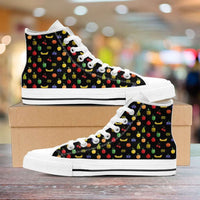 Load image into Gallery viewer, Designs by MyUtopia Shout Out:Bitmap Fruit Womens Canvas High Top Shoes
