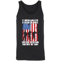 Load image into Gallery viewer, Designs by MyUtopia Shout Out:Black or White Together We Stand &amp; Fight US Flag Unisex Tank,X-Small / Black,Tank Tops
