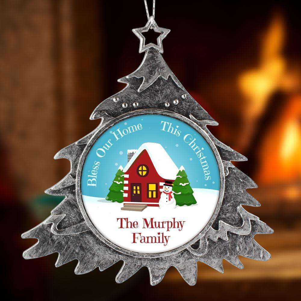 Designs by MyUtopia Shout Out:Bless Our Home Personalized Christmas Keepsake Ornament
