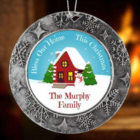 Load image into Gallery viewer, Designs by MyUtopia Shout Out:Bless Our Home Personalized Christmas Keepsake Ornament

