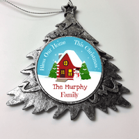 Load image into Gallery viewer, Designs by MyUtopia Shout Out:Bless Our Home Personalized Christmas Keepsake Ornament,Christmas Tree,Personalized Christmas Ornament
