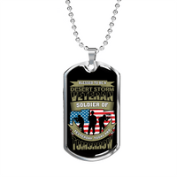 Load image into Gallery viewer, Designs by MyUtopia Shout Out:Blessed to be a Desert Storm Veteran Soldier of Yesterday Today and Tomorrow. Personalized Engraved Keepsake Dog Tag,Silver / No,Dog Tag Necklace
