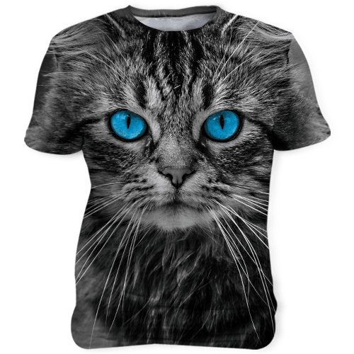 Designs by MyUtopia Shout Out:Blue Eyed Cat Ladies Shirt,White / 3XL,Adult Unisex T-Shirt