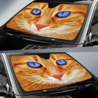 Load image into Gallery viewer, Designs by MyUtopia Shout Out:Blue eyed cute cat Auto Sun Shade
