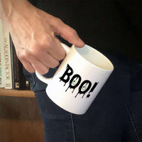 Load image into Gallery viewer, Designs by MyUtopia Shout Out:BOO Eyes White Ceramic Coffee Mug
