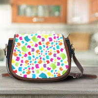 Load image into Gallery viewer, Designs by MyUtopia Shout Out:Books all over print Canvas Saddlebag Style Crossbody Purse

