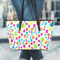 Load image into Gallery viewer, Designs by MyUtopia Shout Out:Books All Over Print Faux Leather Totebag Purse,Large (11 x 17 x 6) / White/Multi,tote bag purse
