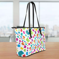 Load image into Gallery viewer, Designs by MyUtopia Shout Out:Books All Over Print Faux Leather Totebag Purse
