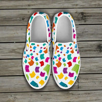 Load image into Gallery viewer, Designs by MyUtopia Shout Out:Books All Over Print Slip-on Shoes
