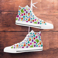 Load image into Gallery viewer, Designs by MyUtopia Shout Out:Books Canvas High Top Shoes
