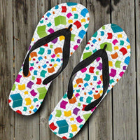 Load image into Gallery viewer, Designs by MyUtopia Shout Out:Books Flip-Flops
