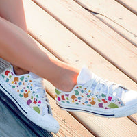 Load image into Gallery viewer, Designs by MyUtopia Shout Out:Books Low Cuts,Women&#39;s / Women&#39;s US6 (EU36) / White/Multi,Lowtop Shoes
