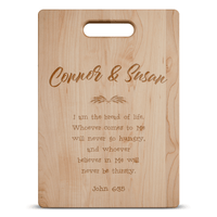 Load image into Gallery viewer, Designs by MyUtopia Shout Out:Bread of Life John 6:35 Personalized Engraved Maple Cutting Board
