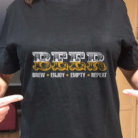Load image into Gallery viewer, Designs by MyUtopia Shout Out:Brew Enjoy Empty Repeat Drinking Humor Unisex T-Shirt
